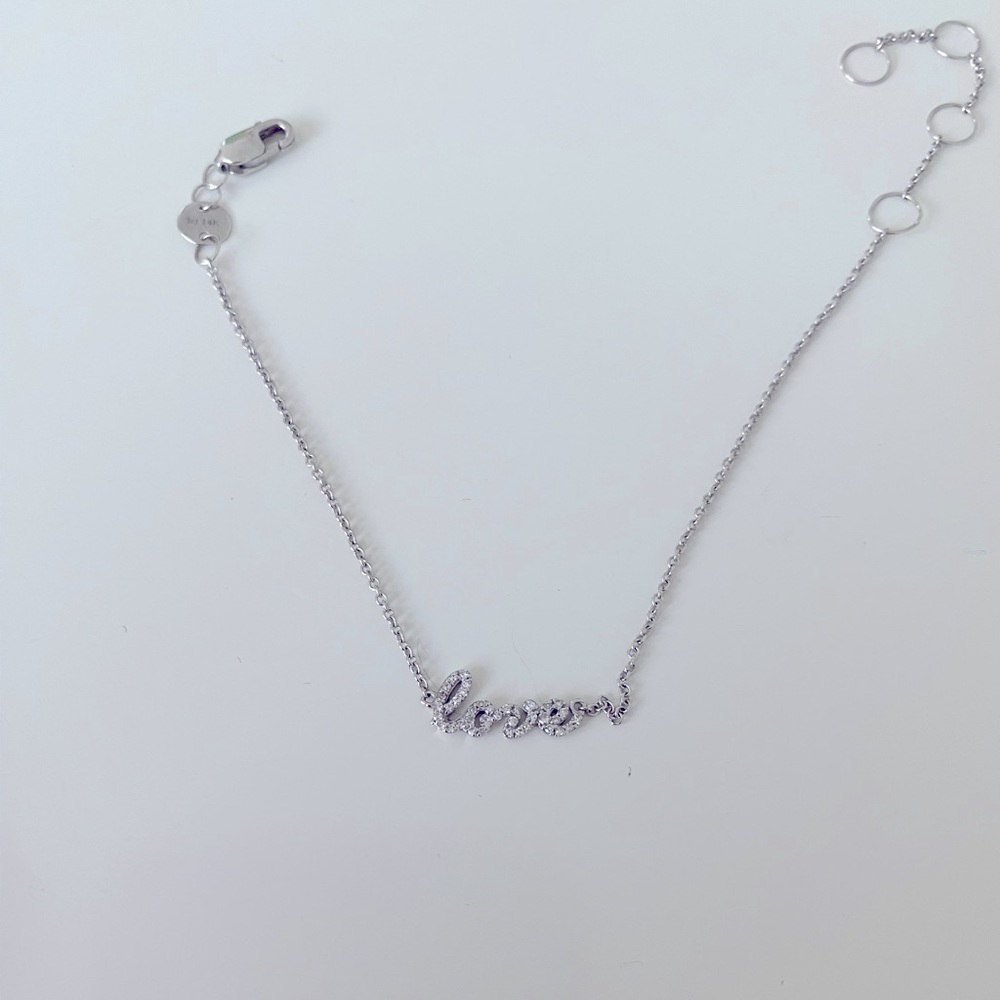 Jennifer Zeuner 14k White Gold LOVE bracelet